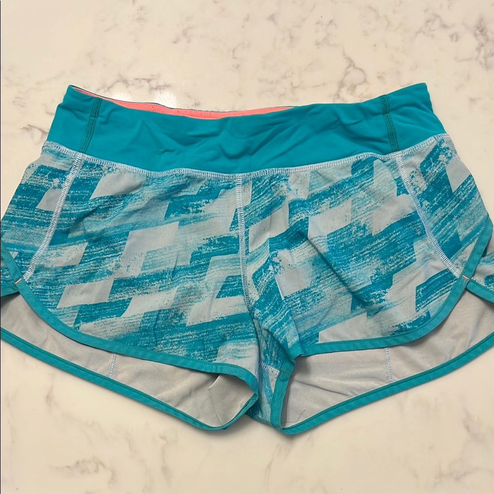 Ivivva Athletic Shorts Blue and White Lightweight Stretchy Design